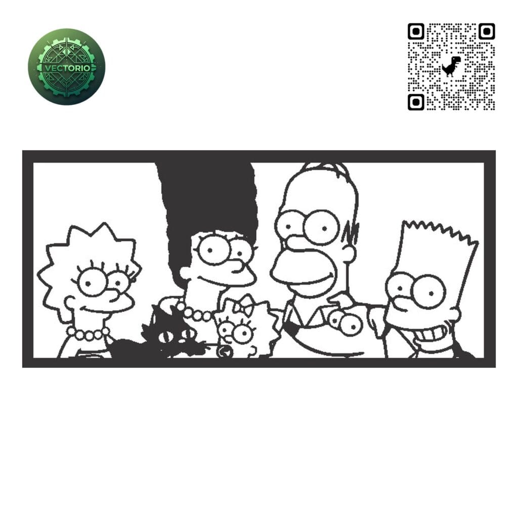 THE SIMPSONS FAMILY 4 vector design for laser cutting and engraving