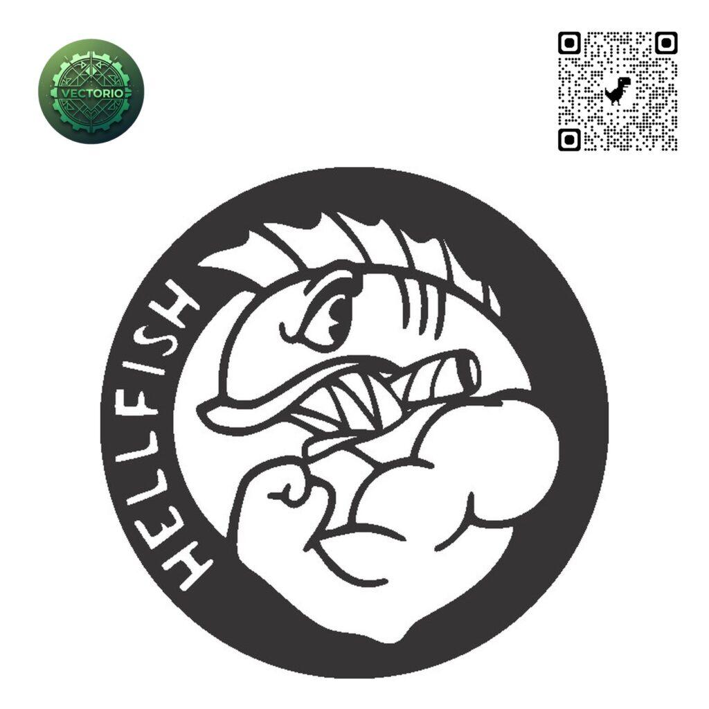 THE SIMPSONS HELLFISH LOGO vector design for laser cutting and engraving