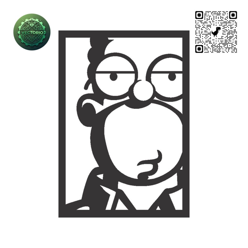 THE SIMPSONS HOMER 1 vector design for laser cutting and engraving