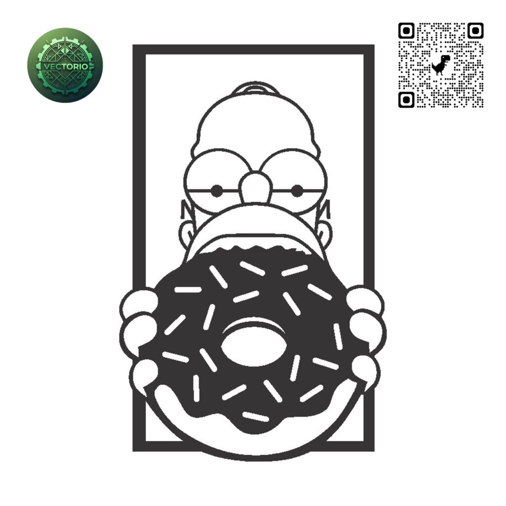 THE SIMPSONS HOMER 3 vector design for laser cutting and engraving
