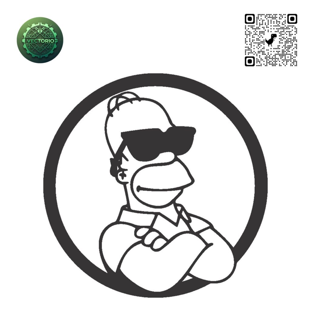 THE SIMPSONS HOMER 6 vector design for laser cutting and engraving