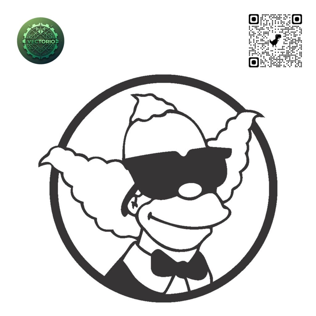 THE SIMPSONS KRUSTY vector design for laser cutting and engraving