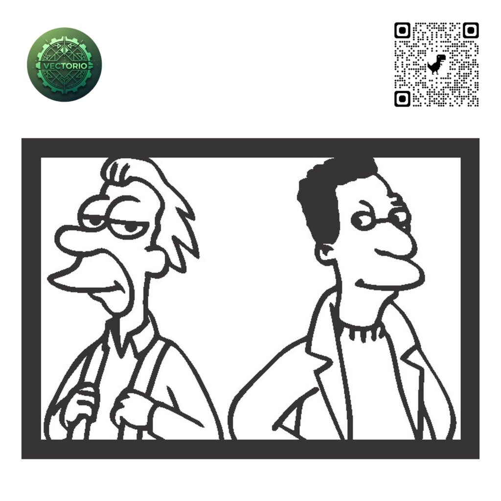 THE SIMPSONS LENNY AND CARL vector design for laser cutting and engraving