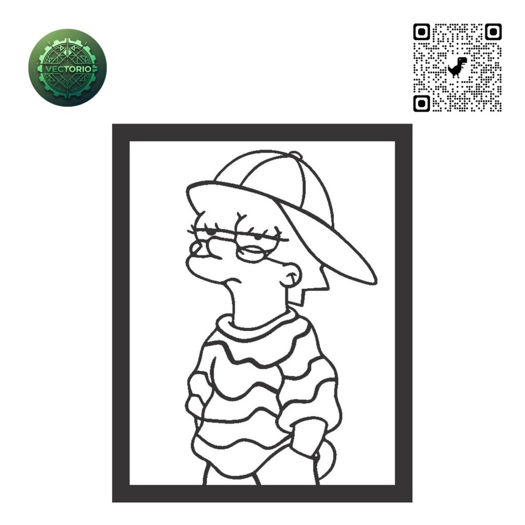 THE SIMPSONS LISA 2 vector design for laser cutting and engraving