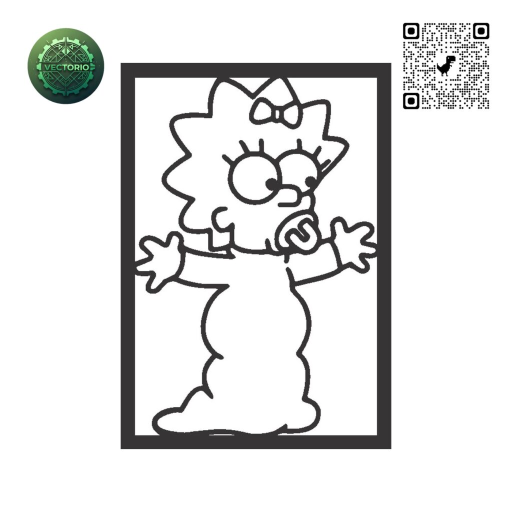 THE SIMPSONS MAGGIE 3 vector design for laser cutting and engraving