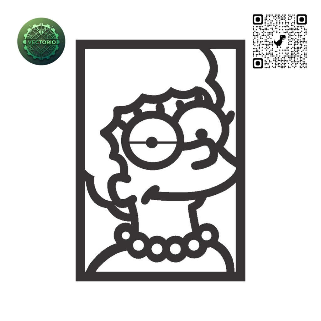THE SIMPSONS MARGE 1 vector design for laser cutting and engraving