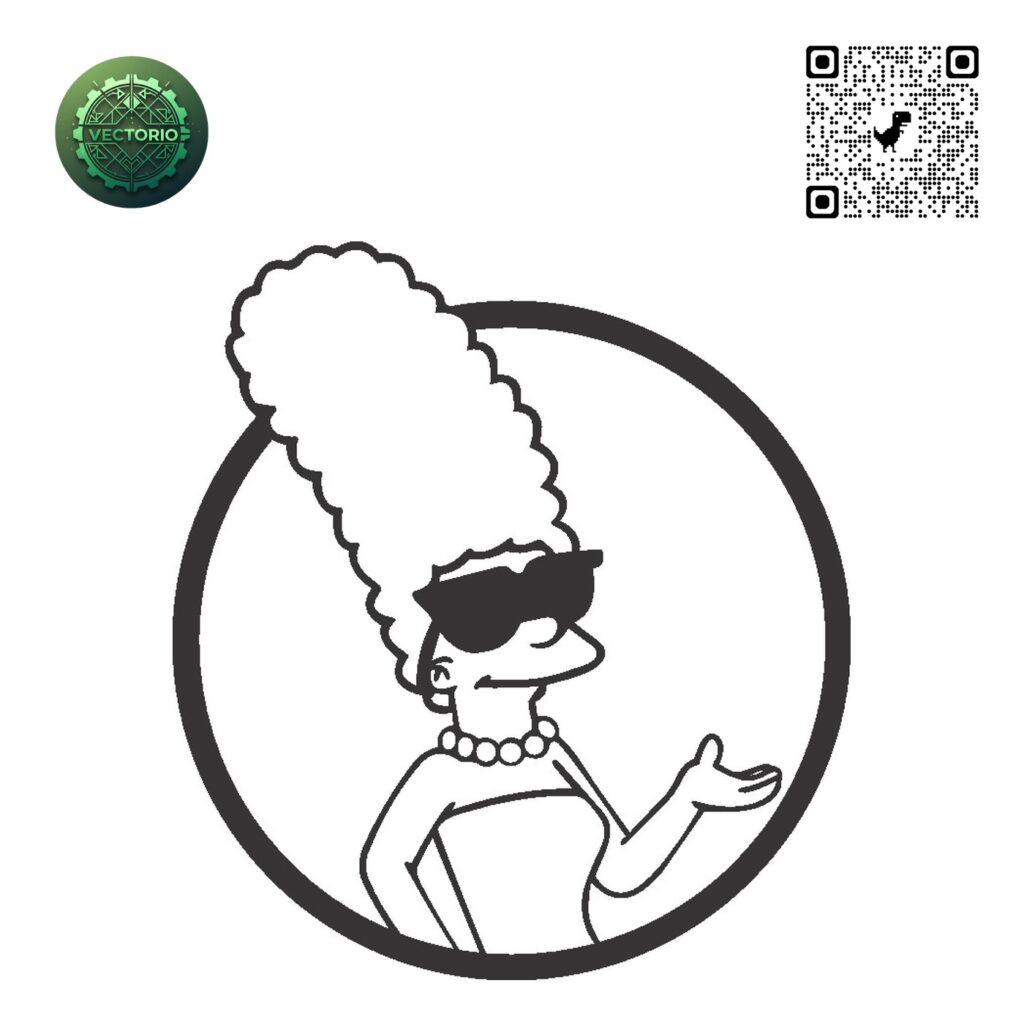 THE SIMPSONS MARGE 2 vector design for laser cutting and engraving