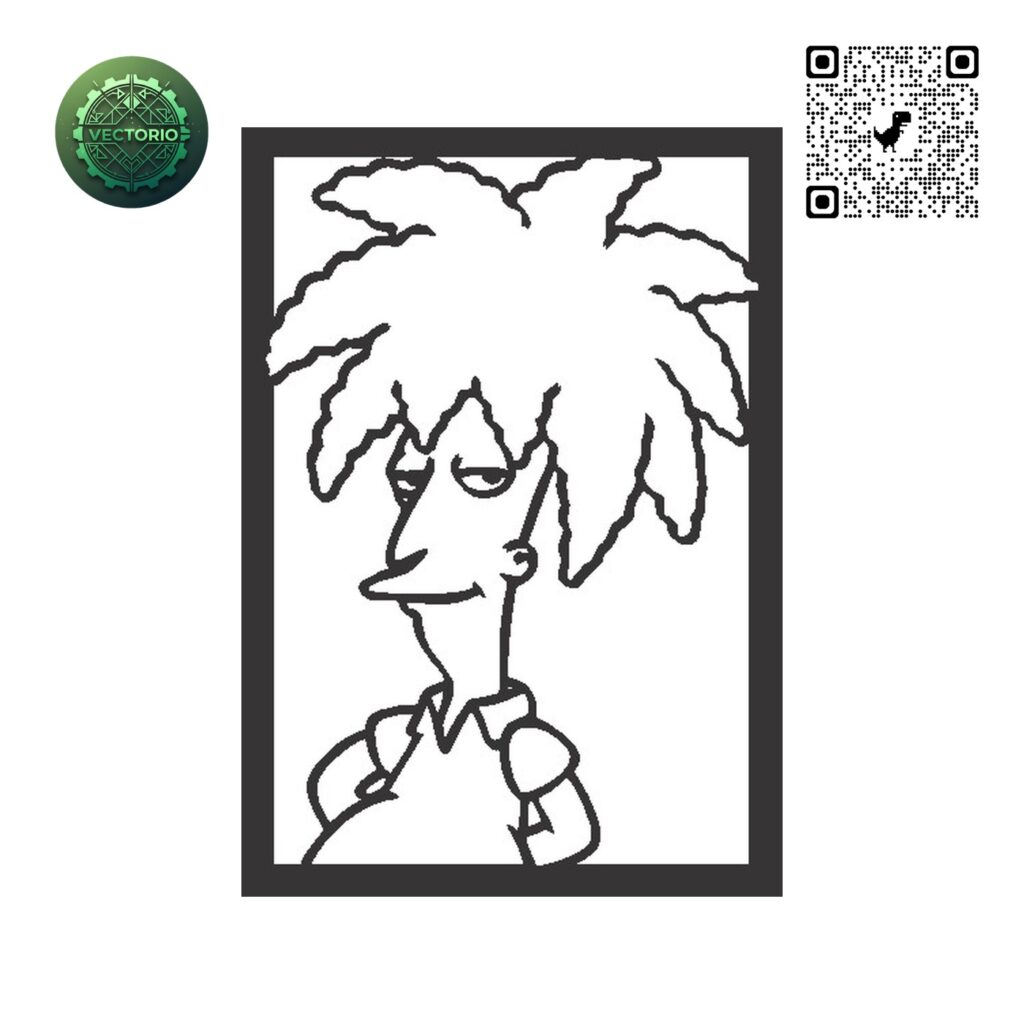 THE SIMPSONS SIDESHOW BOB vector design for laser cutting and engraving
