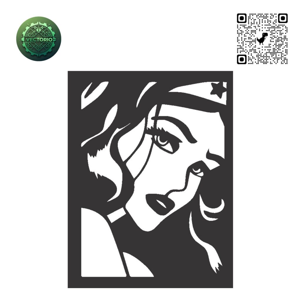 WONDER WOMAN 1 vector design for laser cutting and engraving