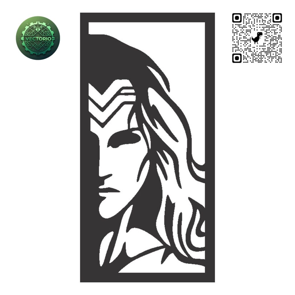 WONDER WOMAN 2 vector design for laser cutting and engraving