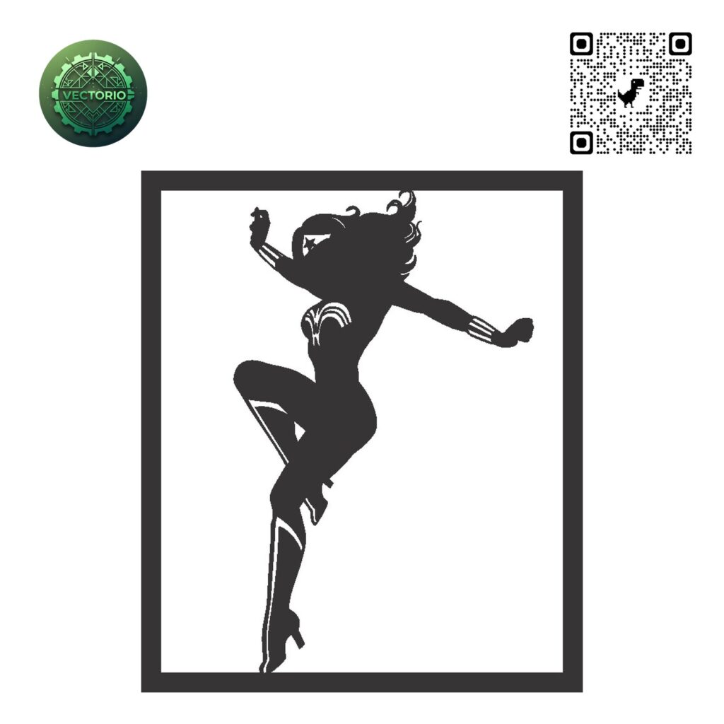 WONDER WOMAN 3 vector design for laser cutting and engraving