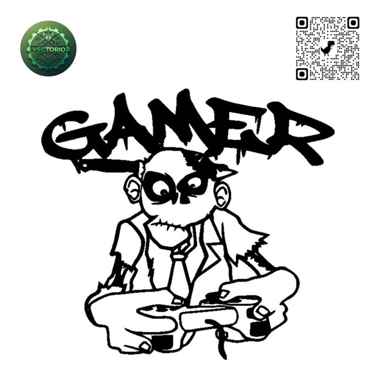 ZOMBIE GAMER vector design for laser cutting and engraving