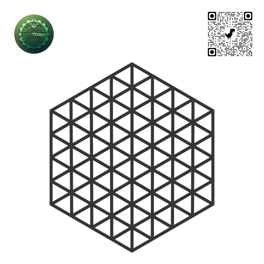 64 TRETRAHEDRON GRIS SACRED GEOMETRY vector design for laser cutting and engraving