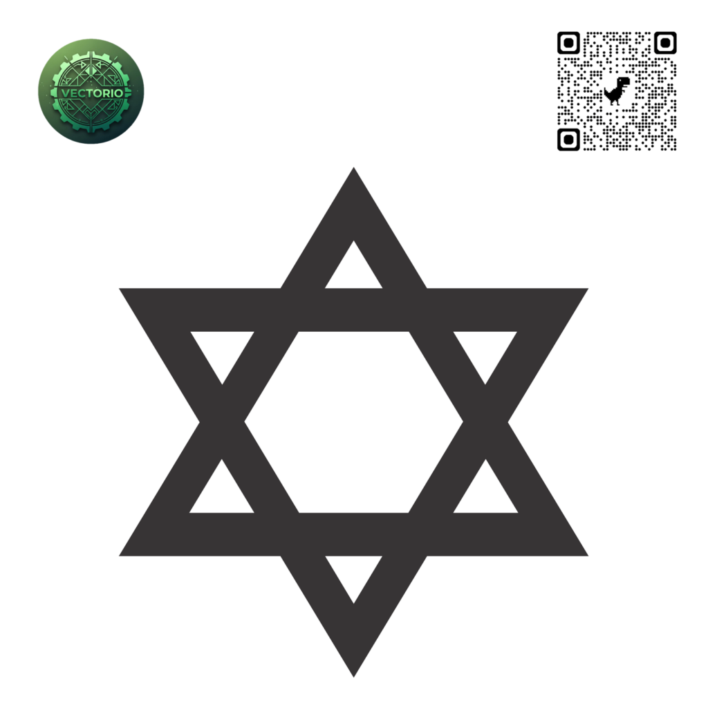 BLACK STAR OF DAVID vector design for laser cutting and engraving