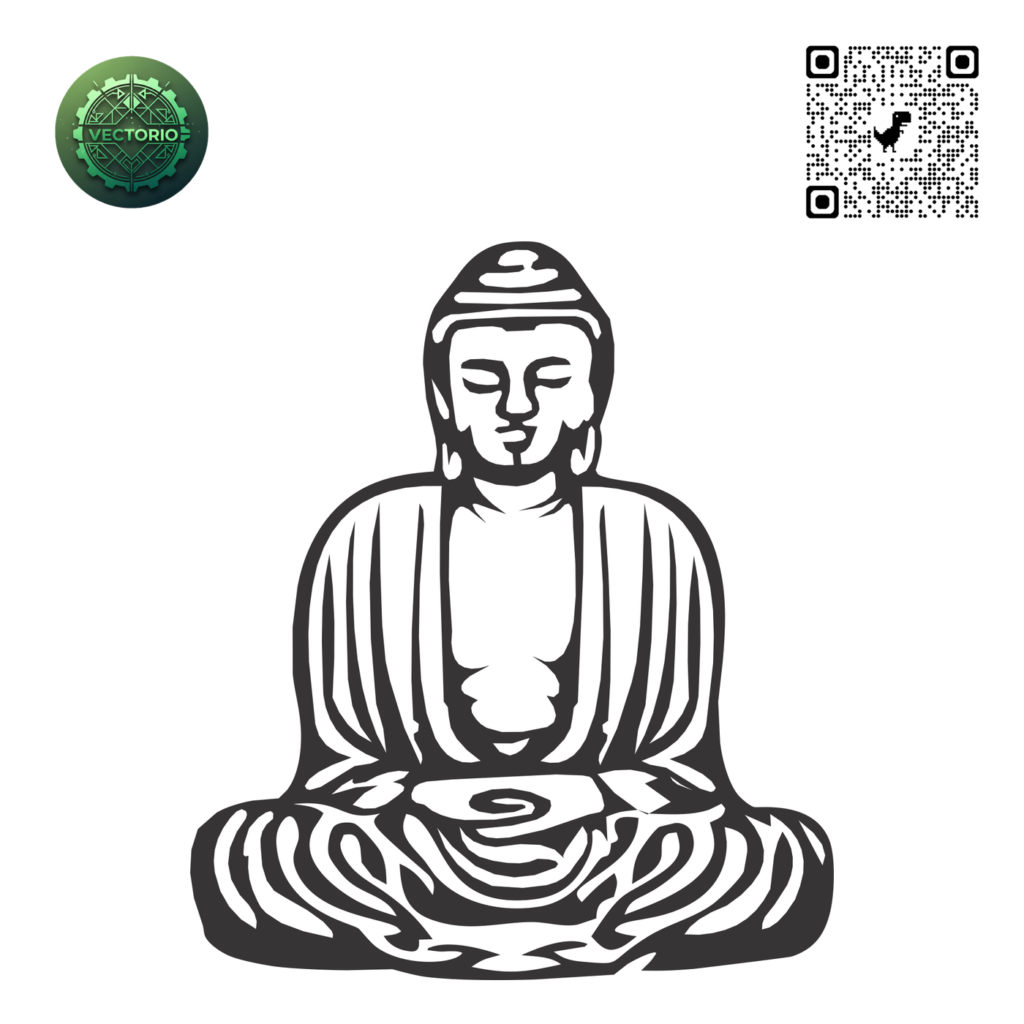 BUDDAH 3 vector design for laser cutting and engraving