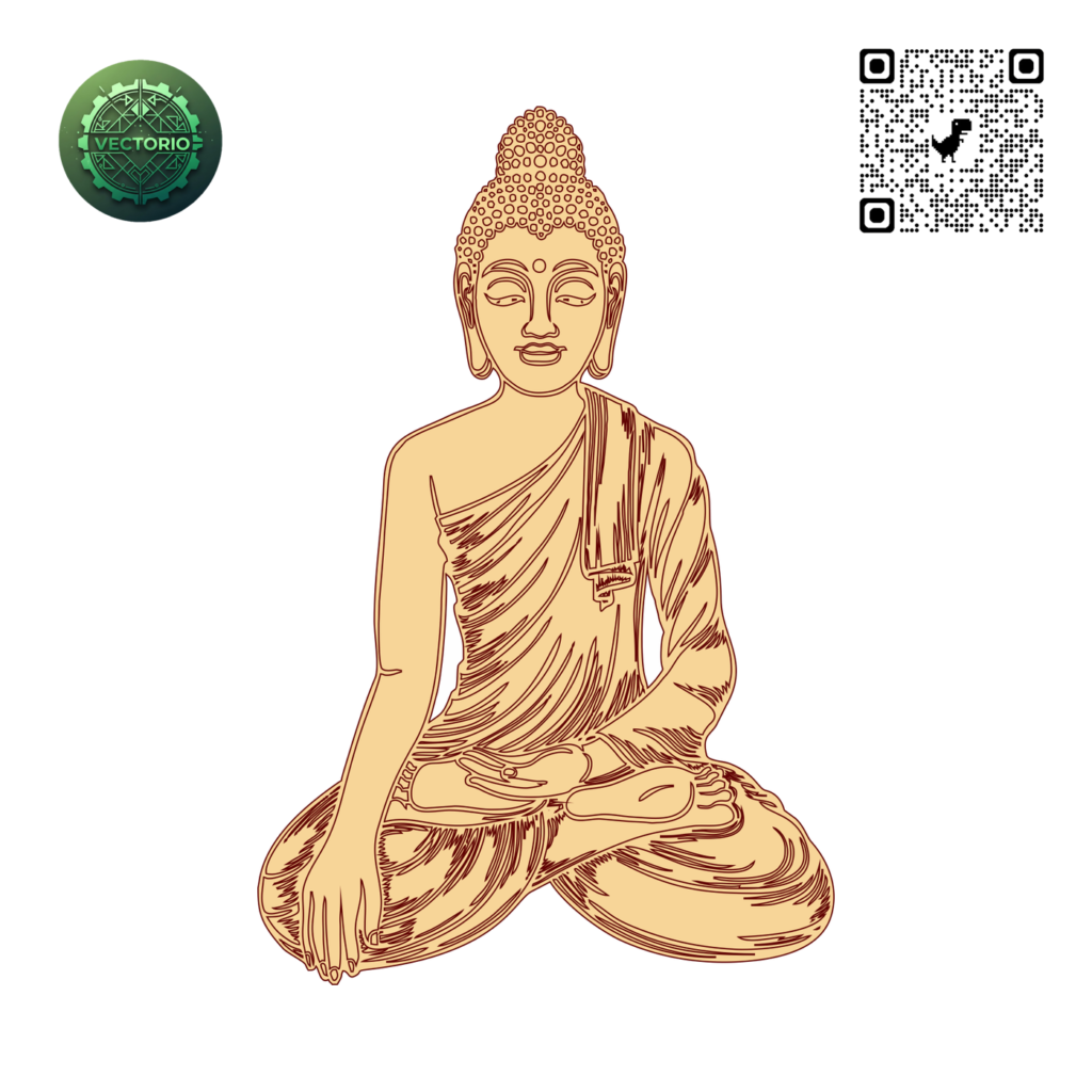 BUDDAH 4 vector design for laser cutting and engraving