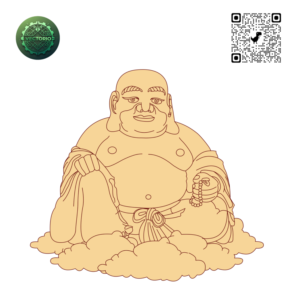 BUDDAH 6 vector design for laser cutting and engraving