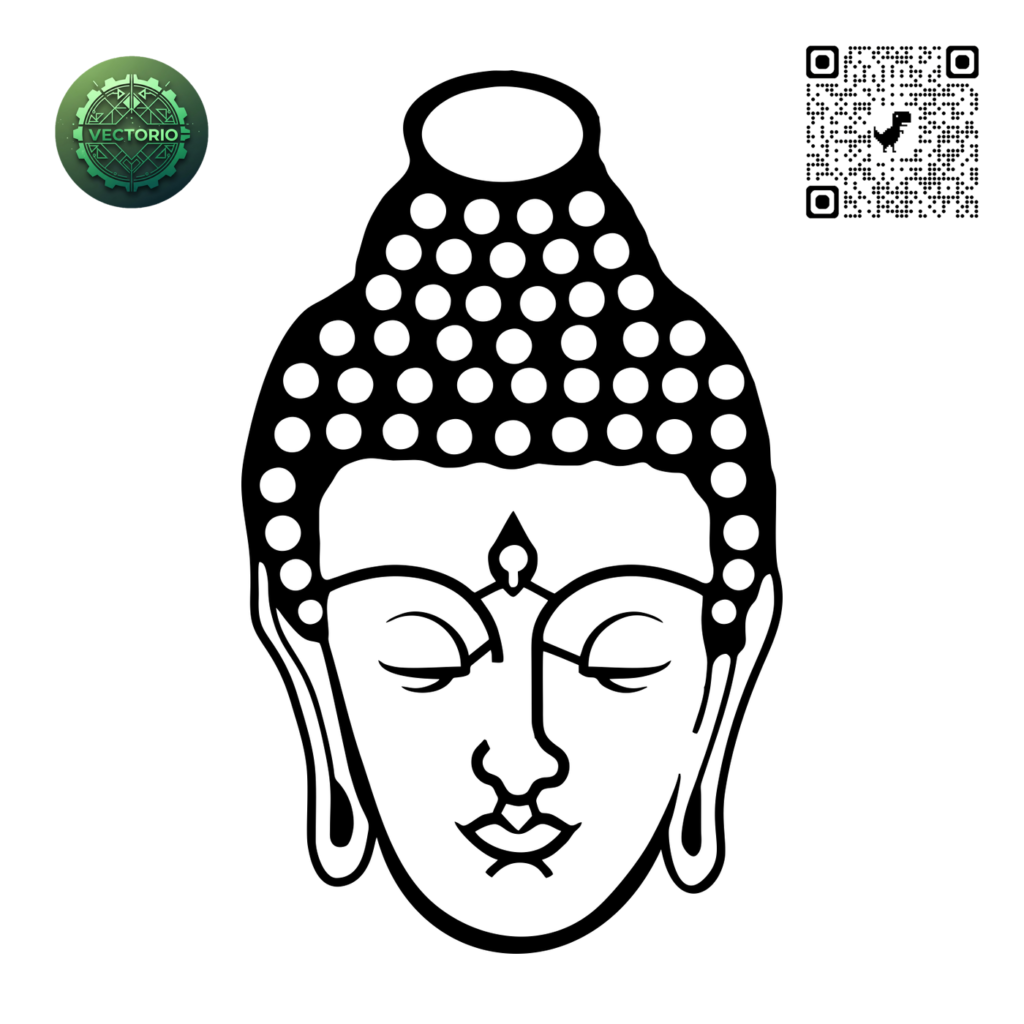 BUDDAH HEAD vector design for laser cutting and engraving