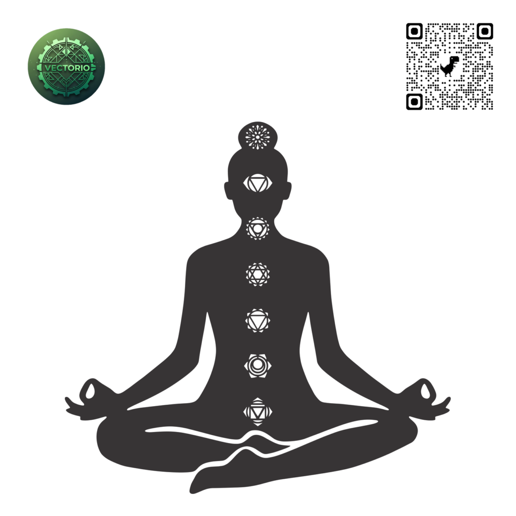 BUDDAH YOGA 7 CHAKRAS vector design for laser cutting and engraving