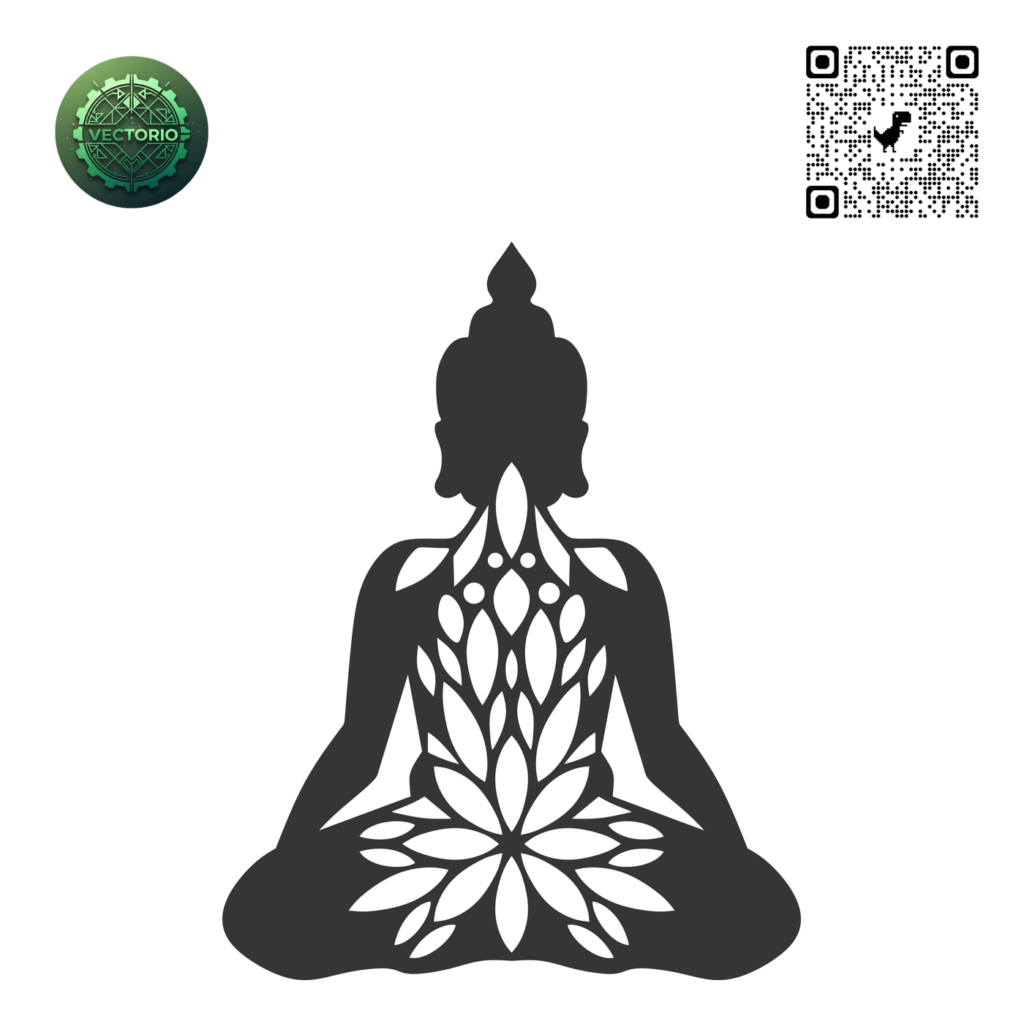 BUDDHA SPIRITUAL MEDITATION vector design for laser cutting and engraving
