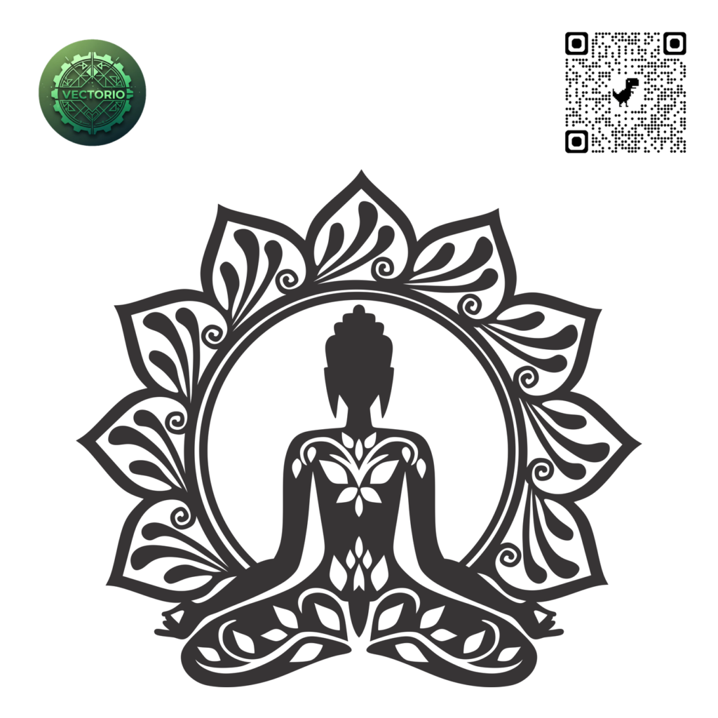 BUDDHA SPIRITUAL MEDITATION MANDALA vector design for laser cutting and engraving