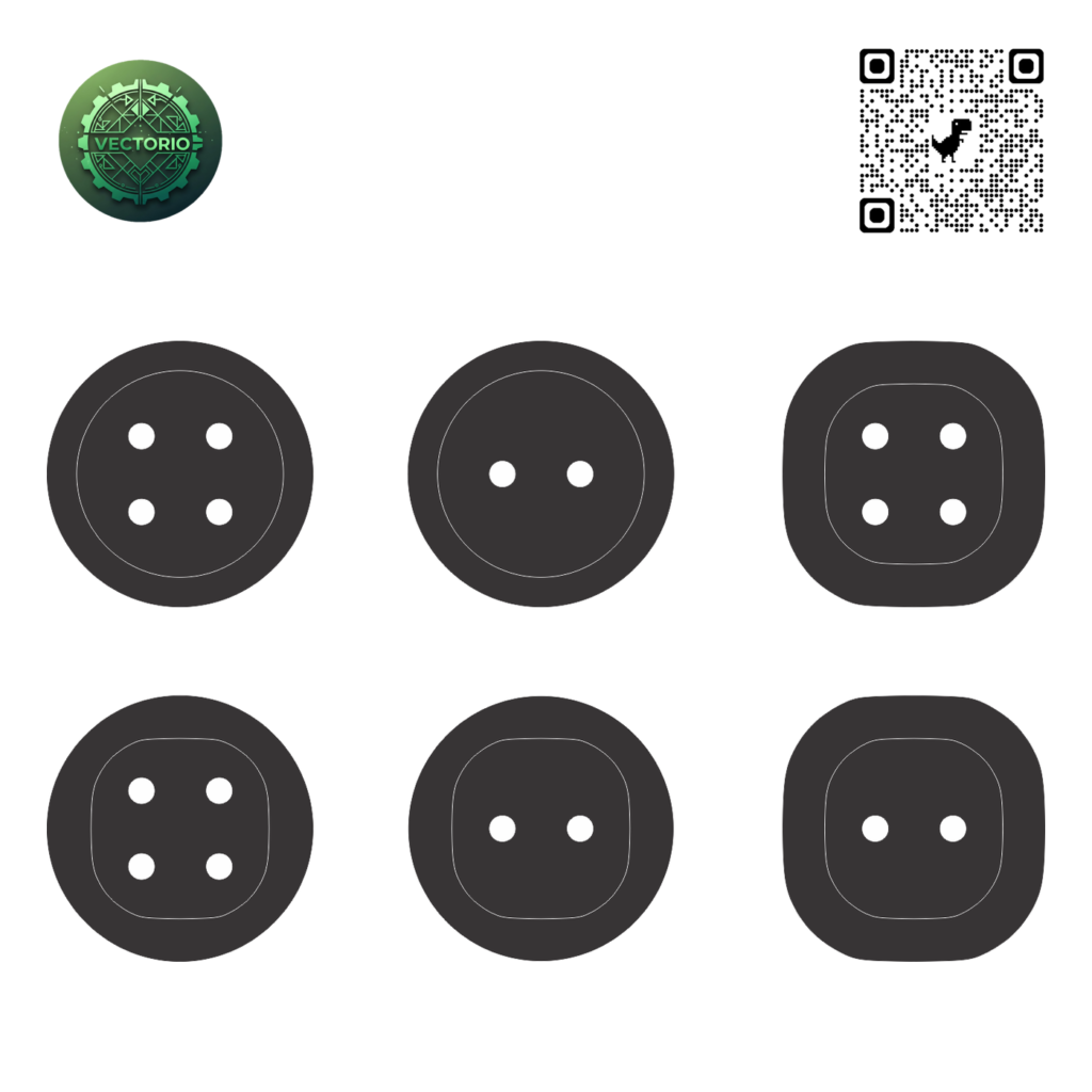 BUTTON SET 15 vector design for laser cutting and engraving