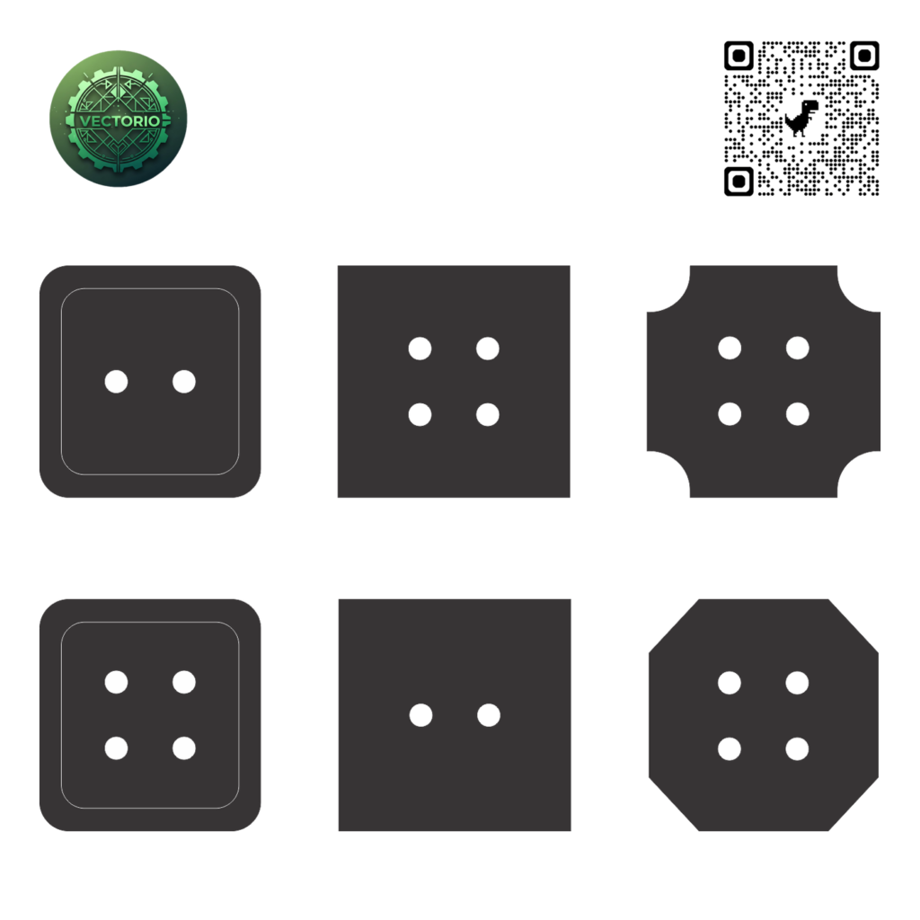 BUTTON SET 2 vector design for laser cutting and engraving