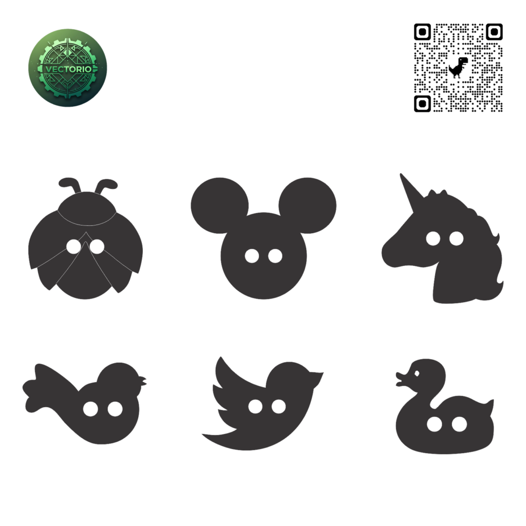 BUTTON SET 7 vector design for laser cutting and engraving