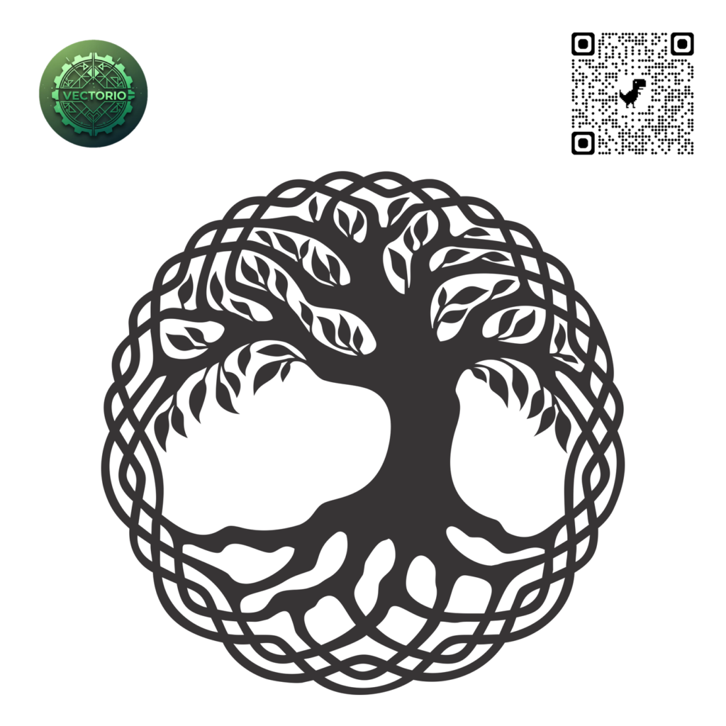 CELTIC TREE OF LIFE 10 vector design for laser cutting and engraving