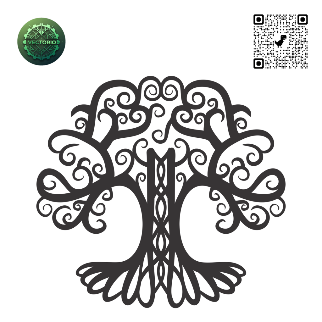 CELTIC TREE OF LIFE 12 vector design for laser cutting and engraving