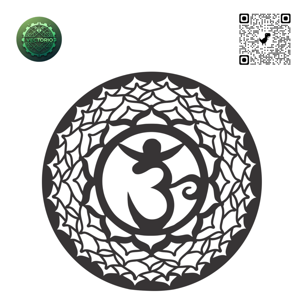 CHAKRA OM SYMBOL SAHASRARA vector design for laser cutting and engraving