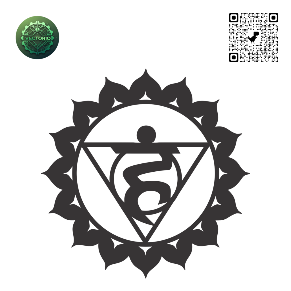 CHAKRA VISHUDDHA SYMBOL vector design for laser cutting and engraving