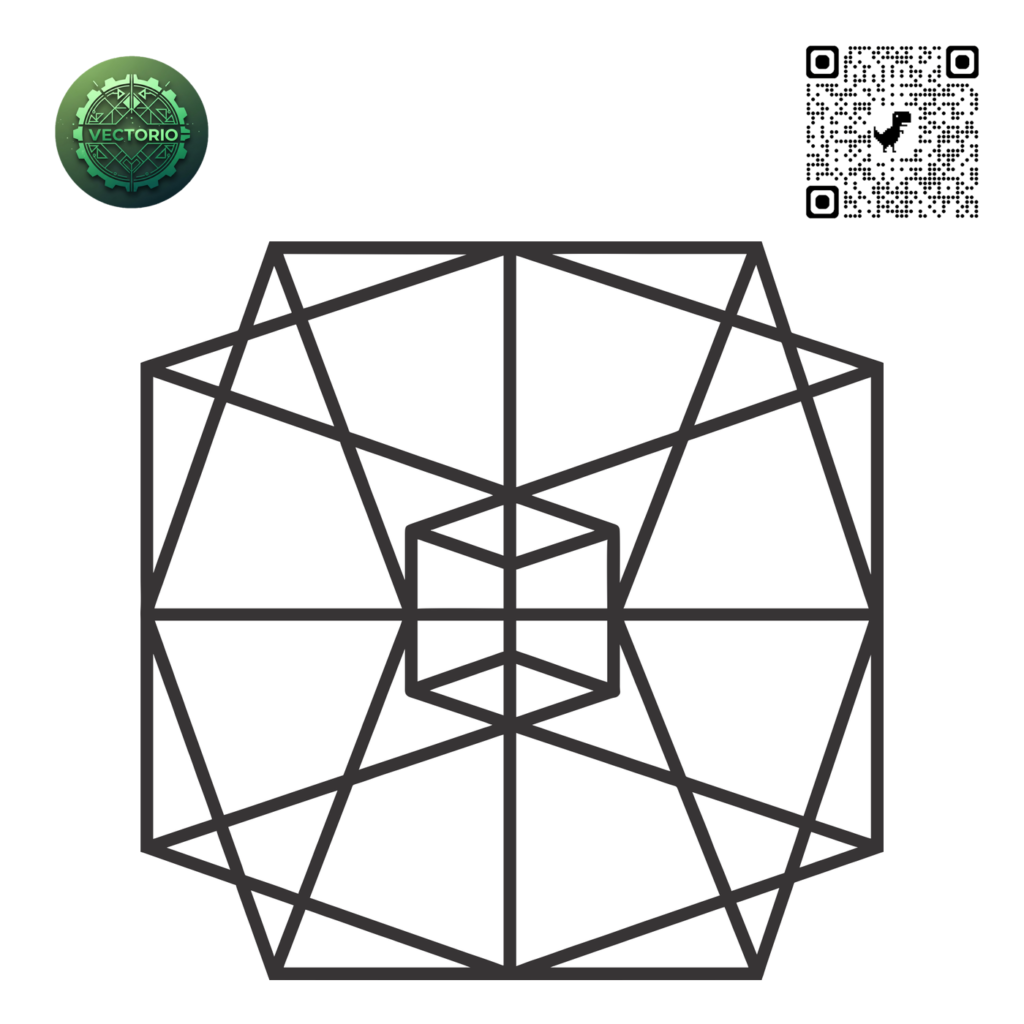 CUBOCTAHEDRON SACRED GEOMETRY vector design for laser cutting and engraving