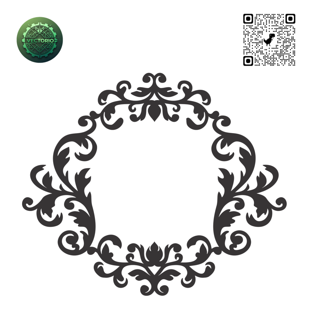 DECORATIVE ORNAMENT FRAME 182 vector design for laser cutting and engraving