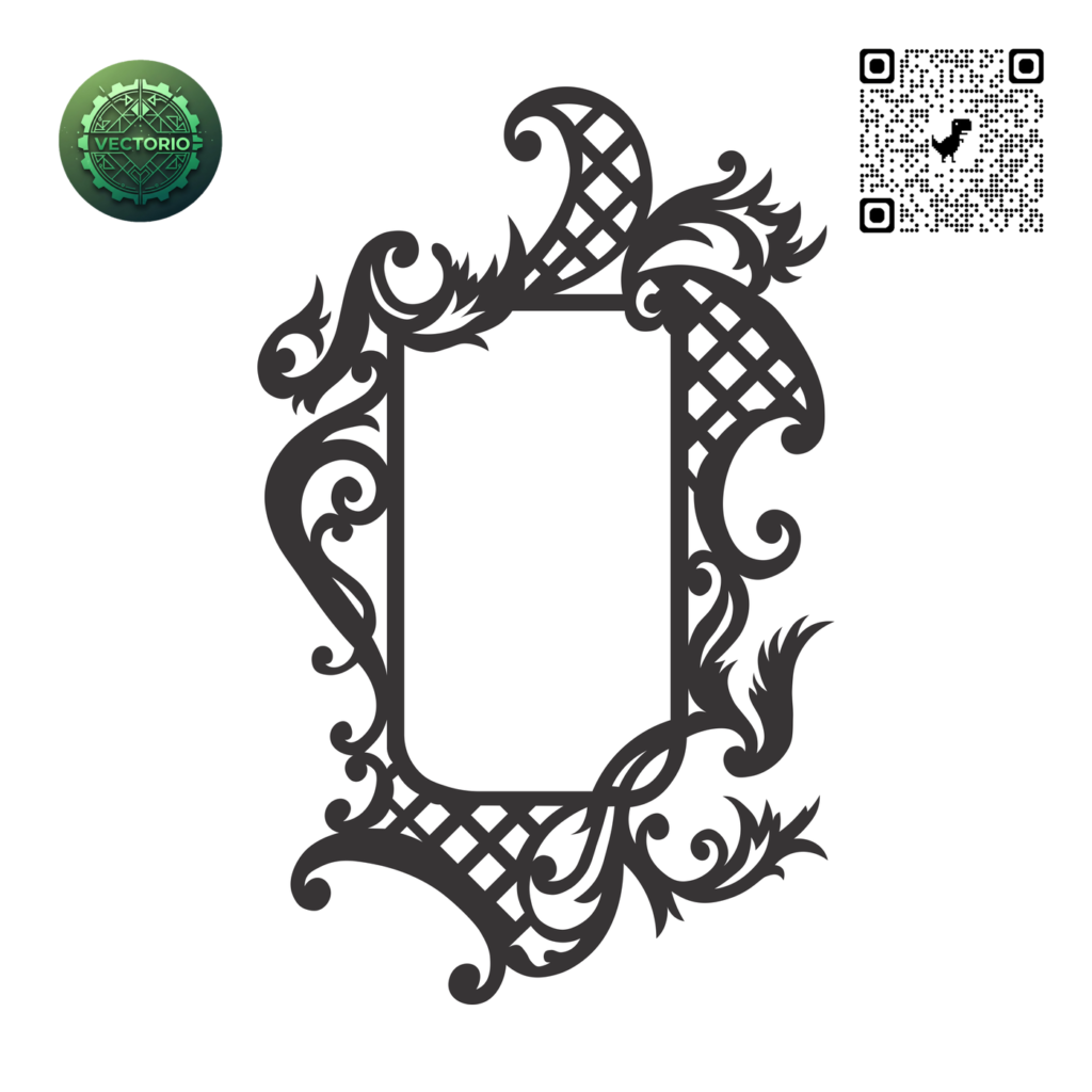 DECORATIVE ORNAMENT FRAME 187 vector design for laser cutting and engraving