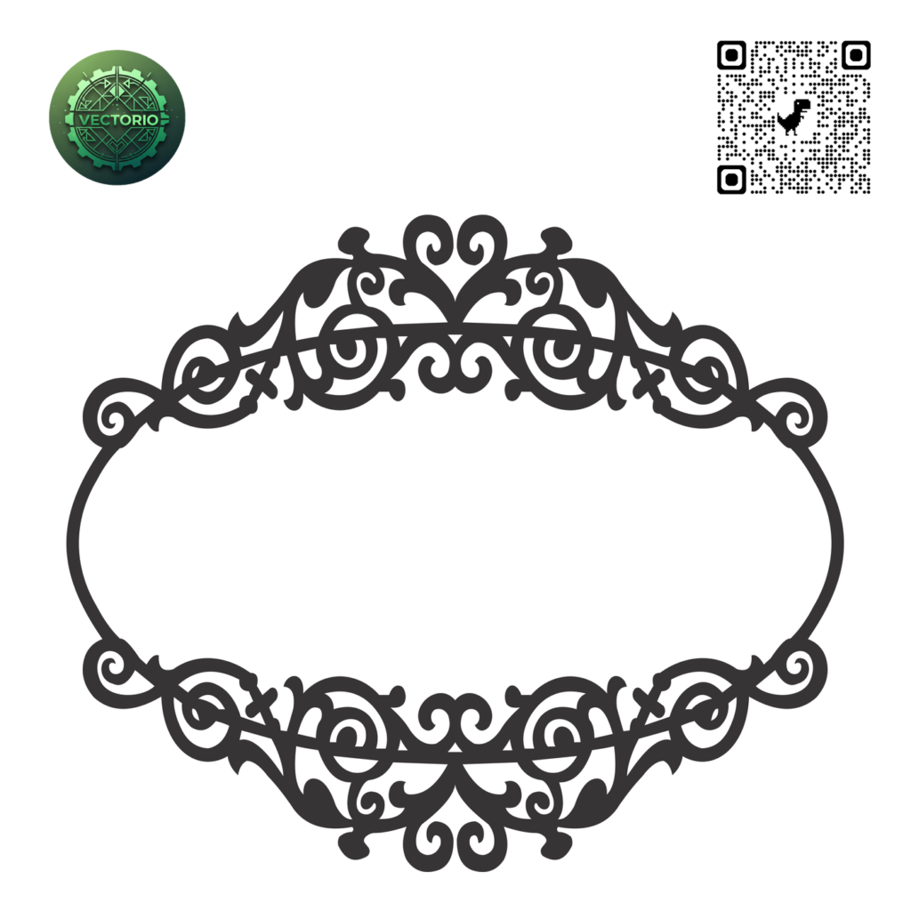 DECORATIVE ORNAMENT FRAME 190 vector design for laser cutting and engraving