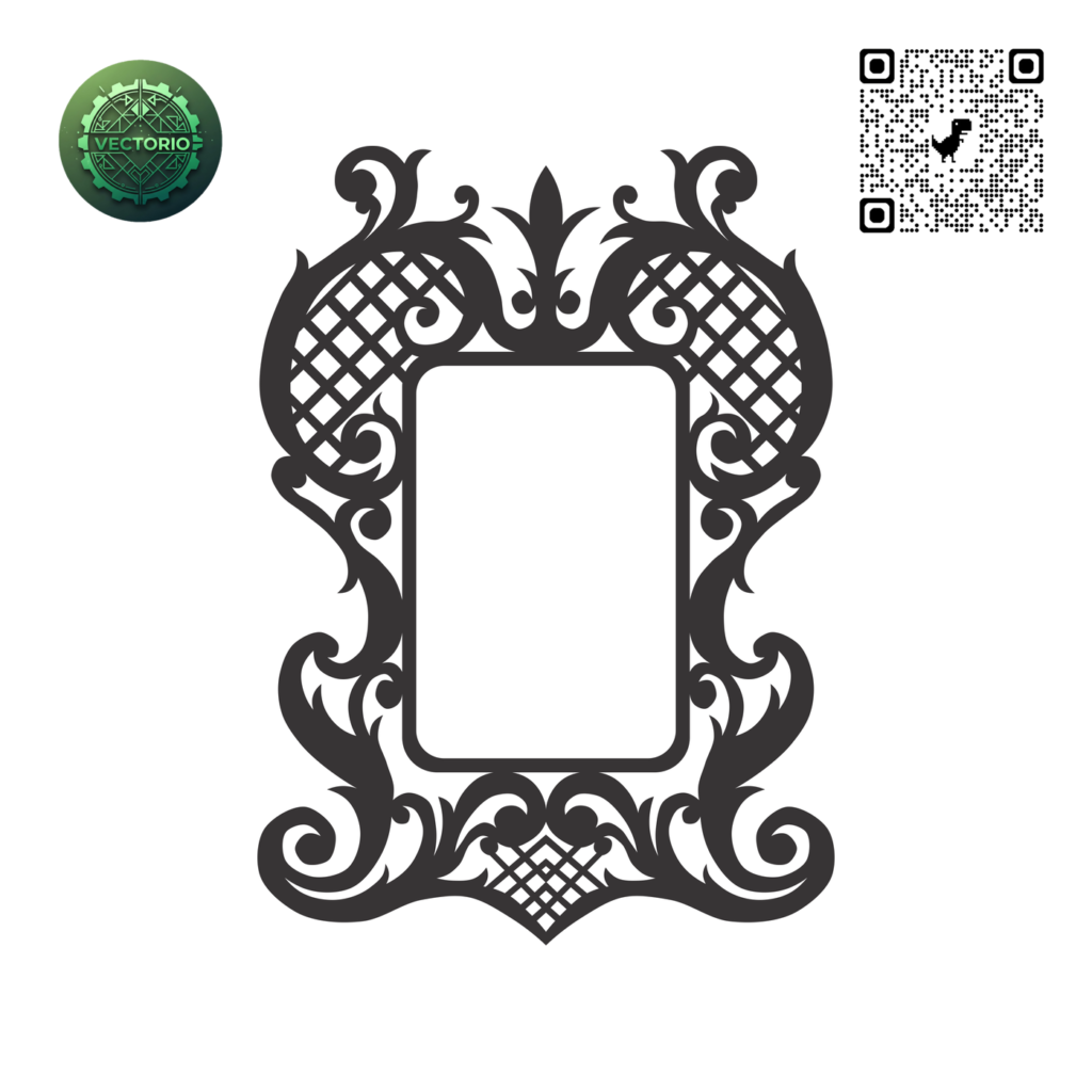 DECORATIVE ORNAMENT FRAME 195 vector design for laser cutting and engraving