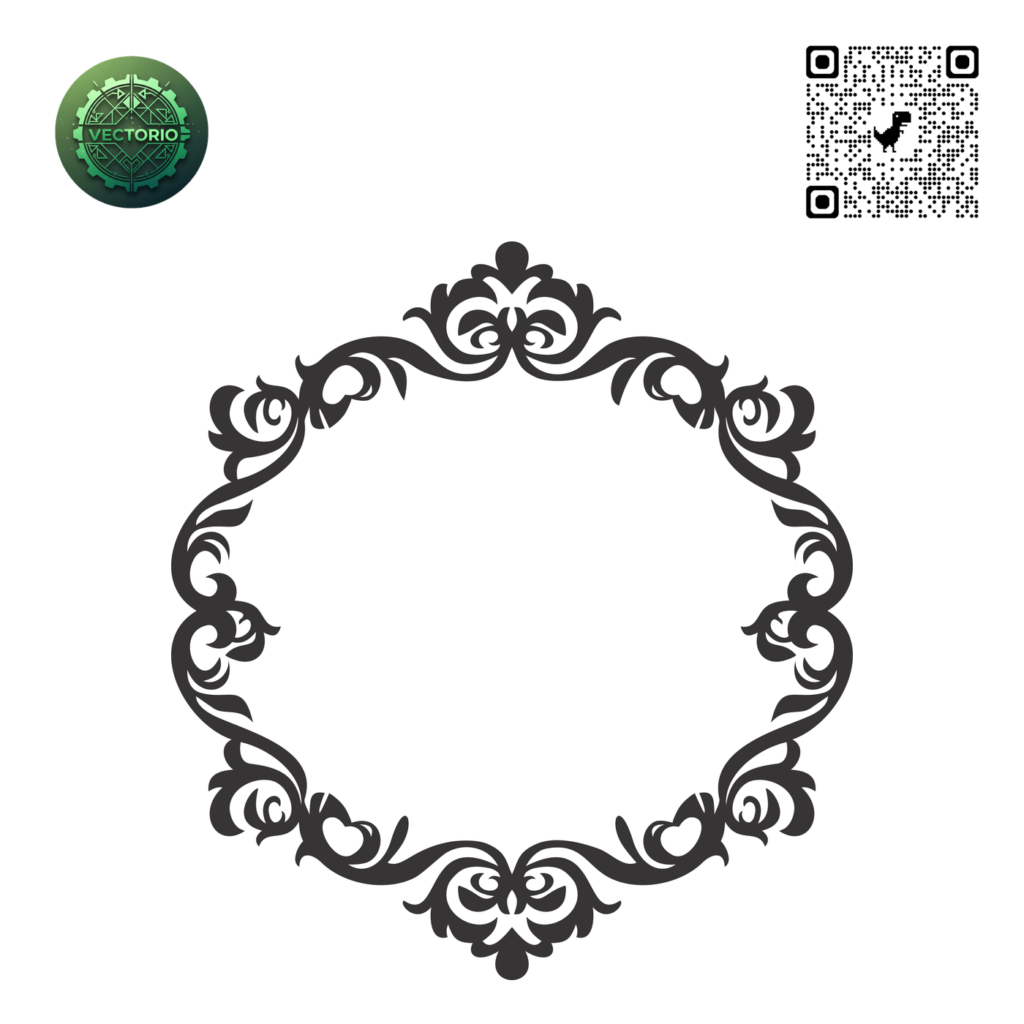 DECORATIVE ORNAMENT FRAME 203 vector design for laser cutting and engraving