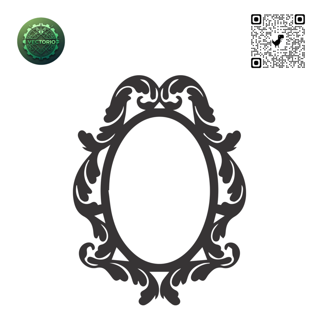 DECORATIVE OVAL FRAME 10 vector design for laser cutting and engraving