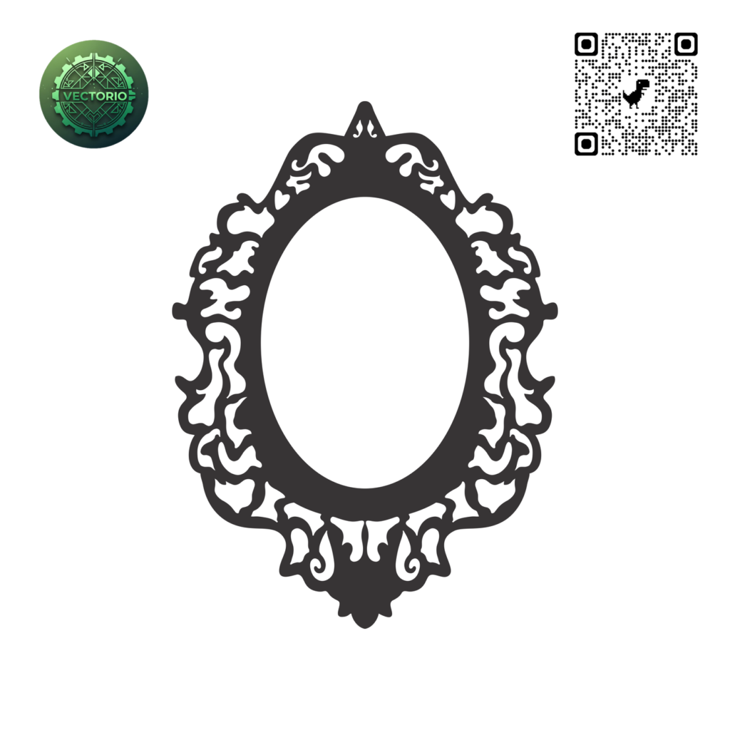 DECORATIVE OVAL FRAME 12 vector design for laser cutting and engraving