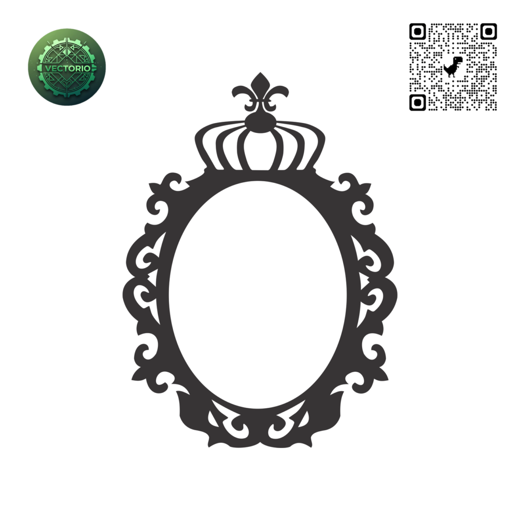 DECORATIVE OVAL FRAME 13 vector design for laser cutting and engraving