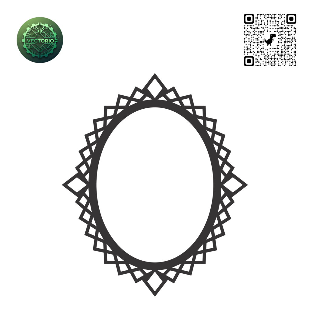 DECORATIVE OVAL FRAME 16 vector design for laser cutting and engraving