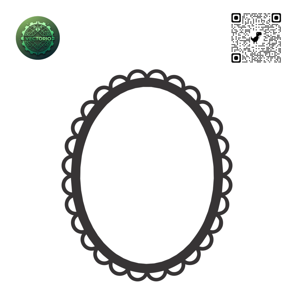 DECORATIVE OVAL FRAME 18 vector design for laser cutting and engraving