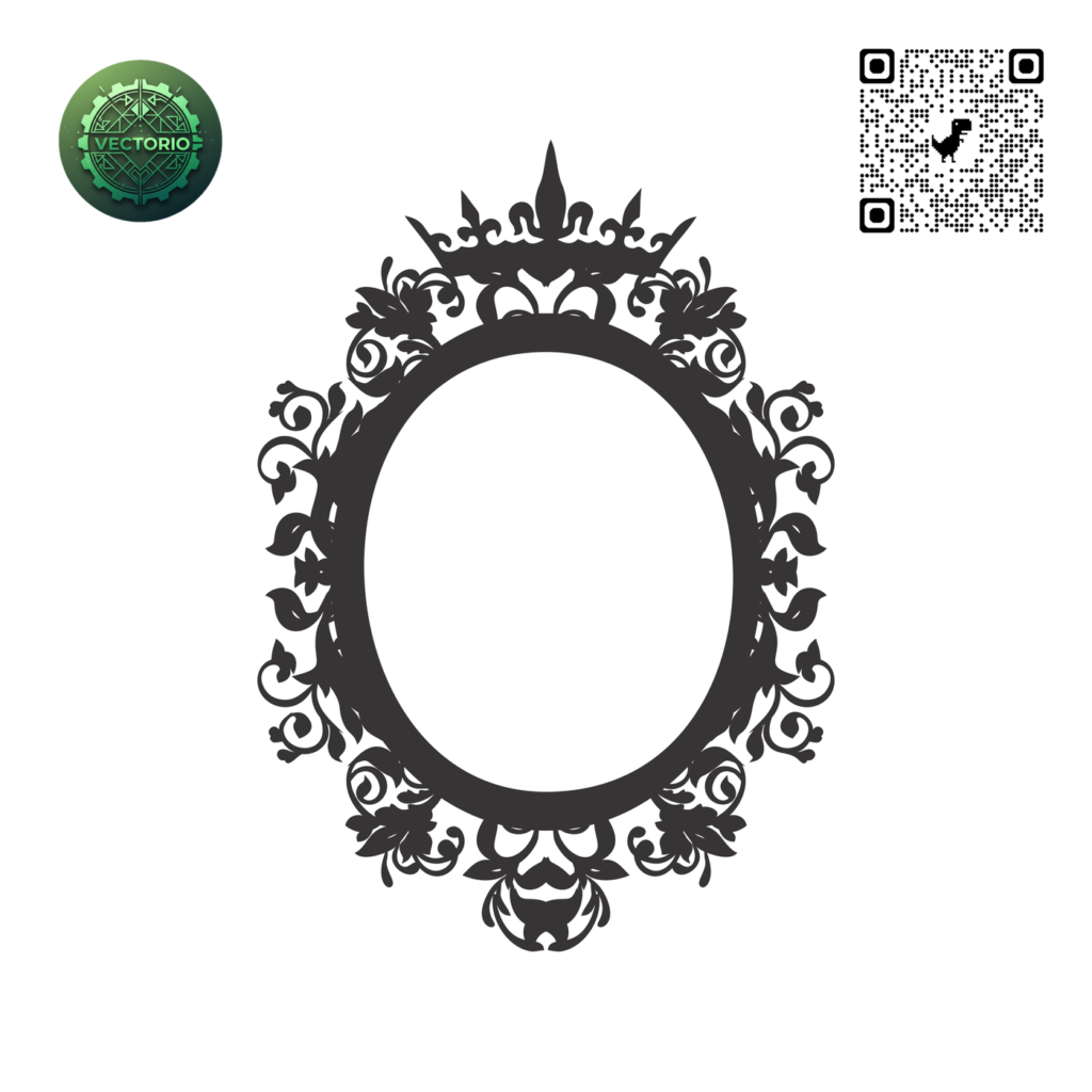 DECORATIVE OVAL FRAME 21 vector design for laser cutting and engraving
