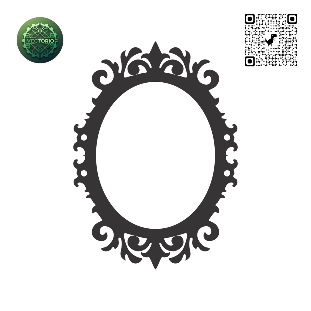 DECORATIVE OVAL FRAME 31 vector design for laser cutting and engraving