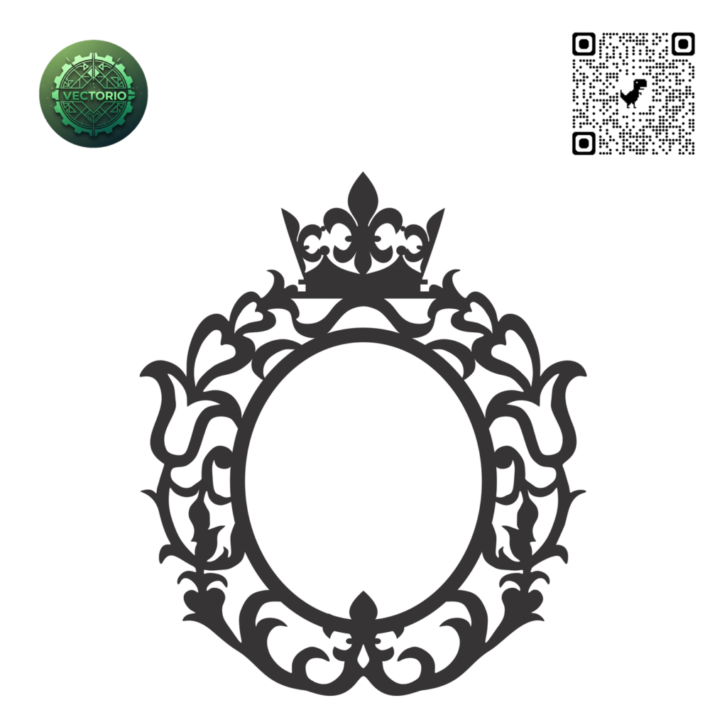 DECORATIVE OVAL FRAME 33 vector design for laser cutting and engraving