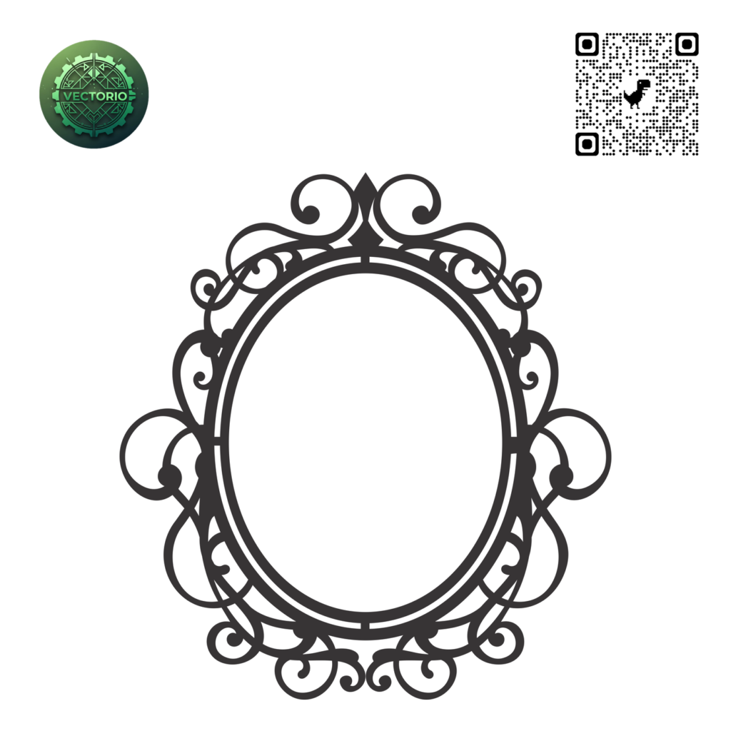 DECORATIVE OVAL FRAME 37 vector design for laser cutting and engraving
