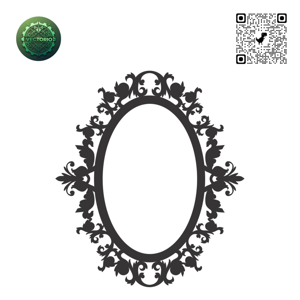 DECORATIVE OVAL FRAME 38 vector design for laser cutting and engraving