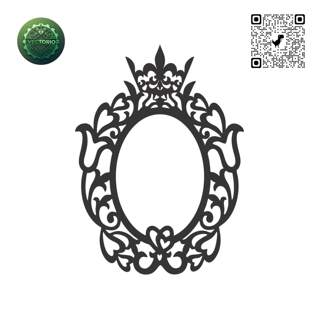 DECORATIVE OVAL FRAME 4 vector design for laser cutting and engraving