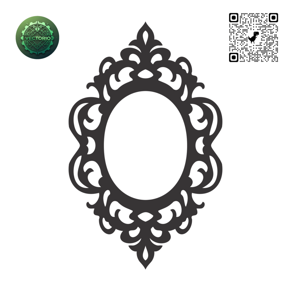 DECORATIVE OVAL FRAME 40 vector design for laser cutting and engraving